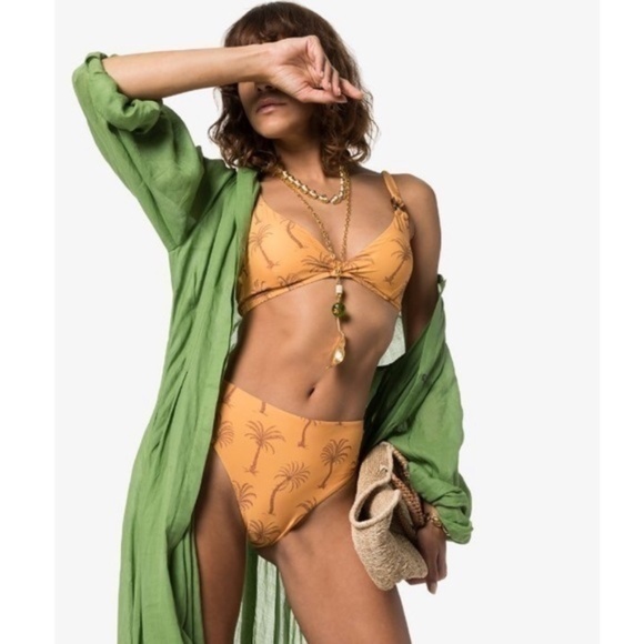 Onia Claire bikini top NWT tropical palms - Picture 3 of 6